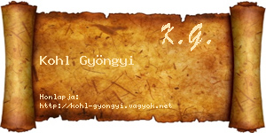 Kohl Gyöngyi névjegykártya