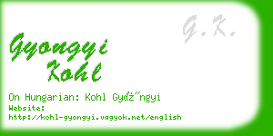 gyongyi kohl business card